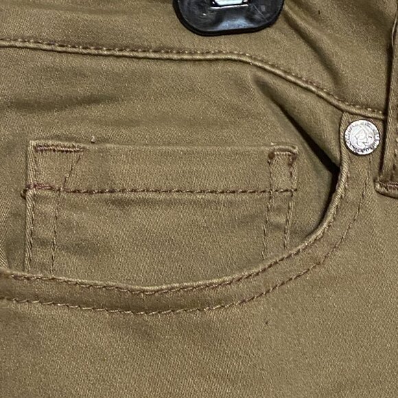 DG2 by Diane Gilman Women's Virtual Stretch Ultra Skinny Jeans Olive Green (10T) - Picture 4 of 8